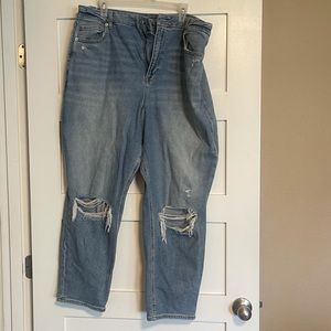 American Eagle distressed mom jeans